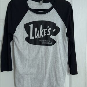 Luke's Black and Gray Raglan Tee